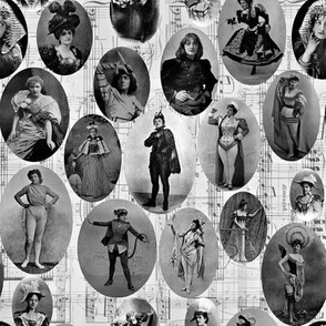 1890's Actress Vignettes: Small B&W