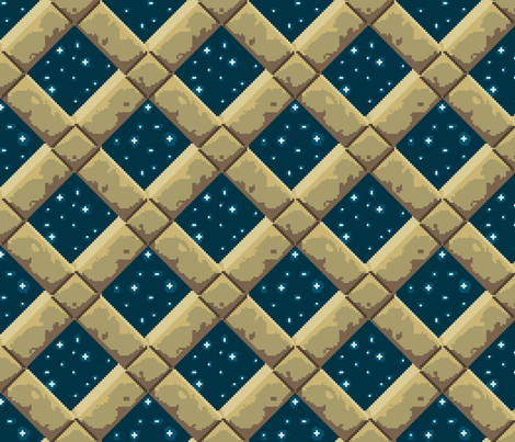 Stone lattice, night sky