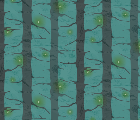Lightning Bugs Amongst Forest Pines fabric by audsbodkin on Spoonflower - custom fabric