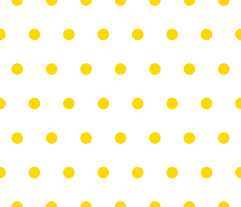 Polka Dot - Yellow on White fabric - juliesfabrics - Spoonflower