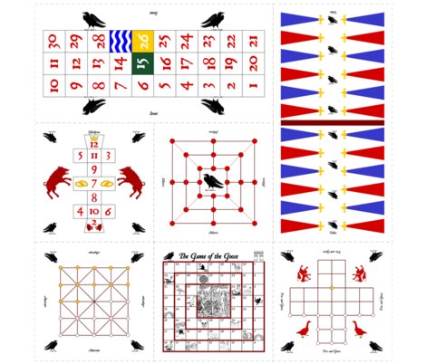 7 Medieval Board Games fabric - ravengames - Spoonflower