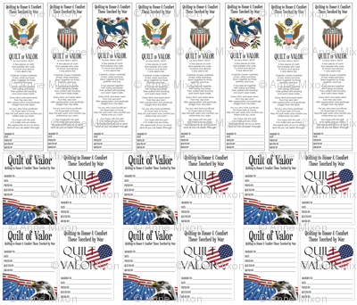 Quilts of Valor small and large labels fabric - qov_labels - Spoonflower