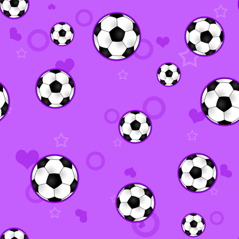 Cute Soccer Ball Pattern Purple wallpaper - jannasalak - Spoonflower