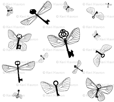 Flying Keys plain fabric - bella_irae - Spoonflower