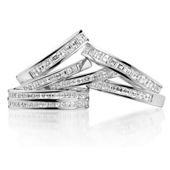 The Carol Anne half eternity collection combines precious metals with beautiful diamonds in designs to suit all. From traditional to unusual, you can be sure that a Carol Anne half eternity will bring your dreams to life.