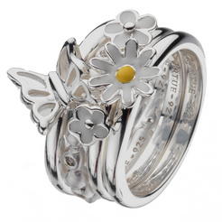 Rings - Silver A fabulous range of collectable stacking rings with a mixture of 9ct gold, sterling silver, CZ and freshwater pearls.