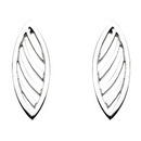 Kit Heath Silver Applique Leaf Stud Earrings