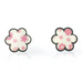 Jane Moore Oxidised Silver & Pink Enamel Flower Stud Earrings