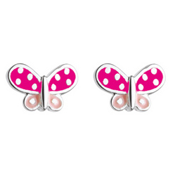 image of Beautiful Pink Butterfly Stud Earrings