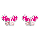 Beautiful Pink Butterfly Stud Earrings