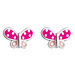 Beautiful Pink Butterfly Stud Earrings