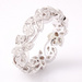 18ct White Gold Narrow Diamond Flower Ring