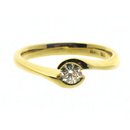 18ct Yellow Gold Twist Bezel Set 0.25ct Diamond Ring