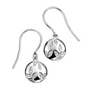 9ct White Gold Leaf Design Diamond Set Drop Earrings