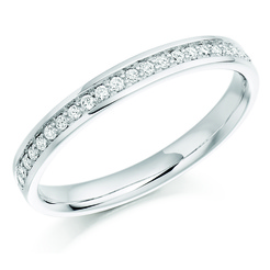 image of 18ct White Gold Brilliant Cut Grain Set Diamond 2.65mm Half Eternity Ring