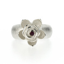 Heartbreaker 'Hildegard K' Ruby Flower Ring