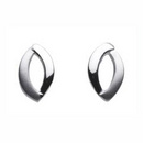 Sterling Silver Open Leaf Loop Stud Earrings