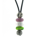 Black Cord Necklace with Silver Oxidised Patterened Bead Stopper