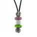 Black Cord Necklace with Silver Oxidised Patterened Bead Stopper