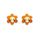 Citrine Birthstone Flower Stud Earrings (Nov)