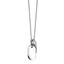 Stainless Steel Oval Double Dog Tag Necklace