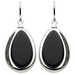SALE! Kit Heath Silver Black Agate Ellipse Drop Earrings
