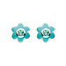 Green Quartz Birthstone Flower Stud Earrings (May)