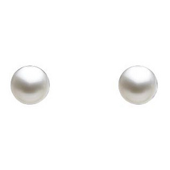 image of Sterling Silver Freshwater Pearl Stud Earrings