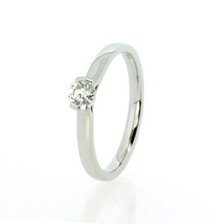 image of Platinum Semi Bezel Set 0.22ct Diamond Ring