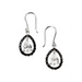 Silver Monochrome CZ Teardrop Drop Earrings
