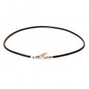 Black Leather Trollbead Necklace
