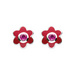 Ruby Birthstone Flower Stud Earrings (July)