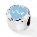 Blue Love Hearts Charm Bead