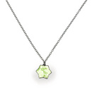 Jane Moore Oxidised Silver & Green Enamel Small Star Flower Necklace
