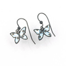 
Jane Moore Oxidised Silver & Blue Enamel Small Butterfly Drop Earrings