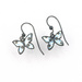 Jane Moore Oxidised Silver & Blue Enamel Small Butterfly Drop Earrings