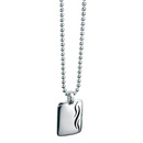 Sterling Silver Oxidised Wave Dog Tag Necklace
