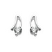 Sterling Silver Double Wave CZ Stud Earrings