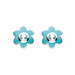 Blue Topaz Birthstone Flower Stud Earrings (Mar)