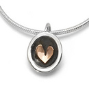 Linda Macdonald Silver and 9 Carat Rose Gold Circle of Love Small Round Necklace