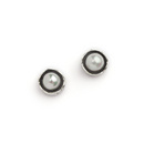 Aviv Silver Cup Cake Studs with Centre Pearls