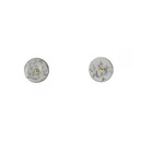 Shona Carnegie Nyon Silver Enameled Disk Stud Earrings