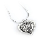 Aviv Silver Hammered Oxidised Double Depth Heart Necklace