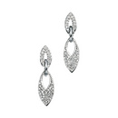 9ct White Gold Diamond Double Marquise Drop Earrings