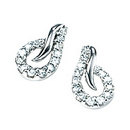 9ct White Gold Diamond Tear Shaped Stud Earrings