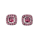 9ct White Gold Garnet Cluster Stud Earrings