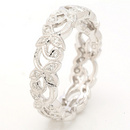 18ct White Gold 5mm Floral Diamond Ring