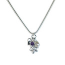 Marlene Hounam Silver Daisy Necklace with Pearl and Lilac Swarovski Crystal Droppers