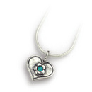 
Aviv Silver Oxidised Heart Necklace with Synthetic Opal Flower