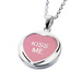 Pink Love Heart 'Kiss Me' Necklace
